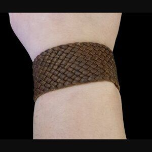 Boca MMXII Size 6.5 30.6mm Wide Woven Leather Bracelet